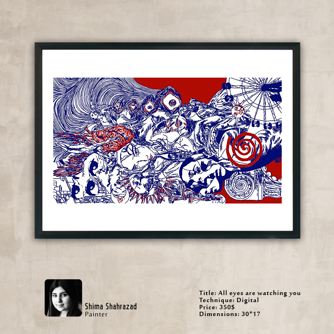 Shima Shahrazad All eyes are watching you Digital Painting